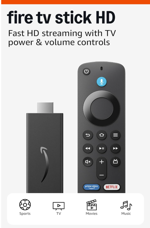 Amazon Fire TV Stick HD (Newest Model) with Alexa Voice Remote