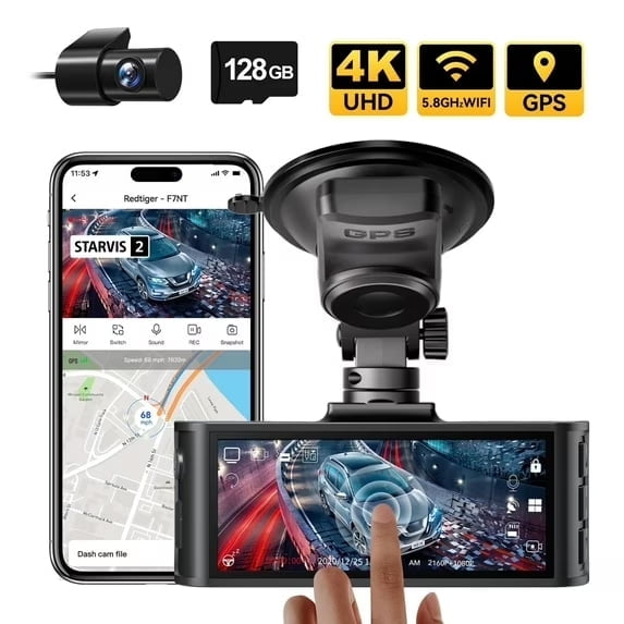 REDTIGER Dash Cam Front Rear