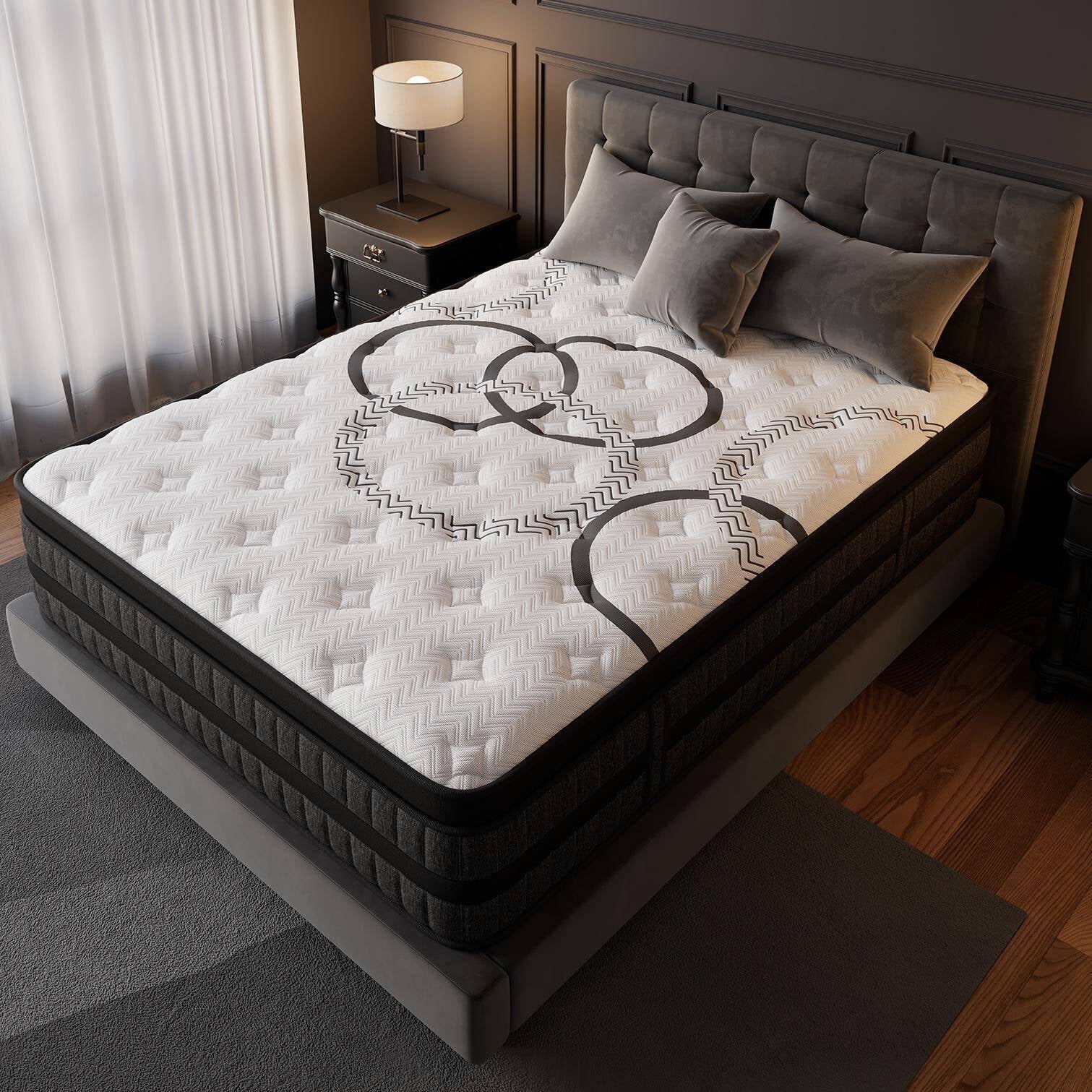 Pubplon Queen Mattress 12 Hybrid Gel Memory Foam Mattress 744 Individually Wrapped...