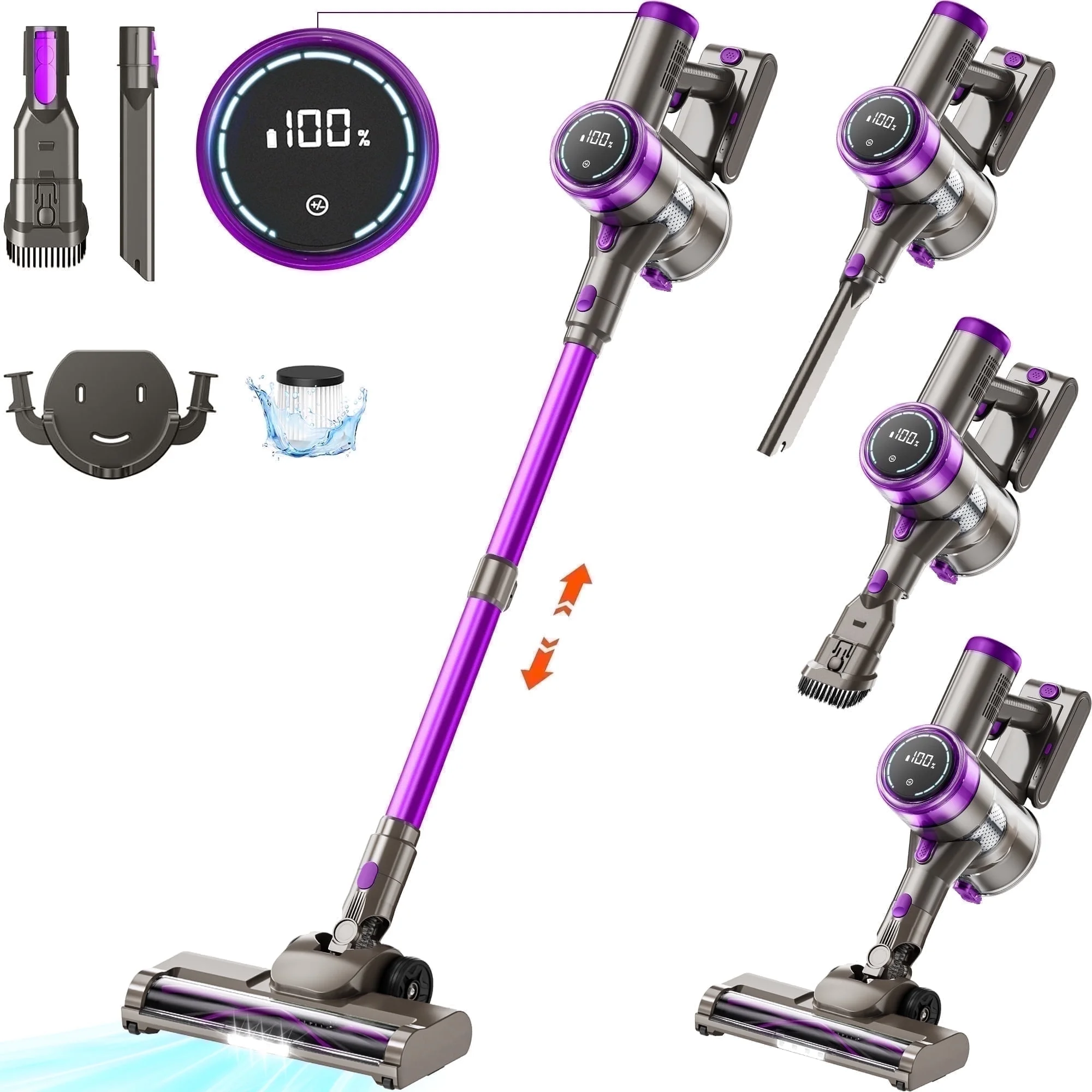Kuose Cordless Vacuum Cleaner 38000pa 400w 50min 2200mah Lightweight Stick Vacuum...