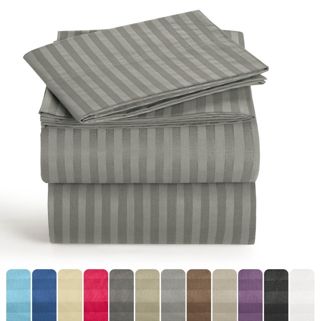 4 Piece Deep Pocket Bed Sheet Set, 1800 Series Microfiber Comfort