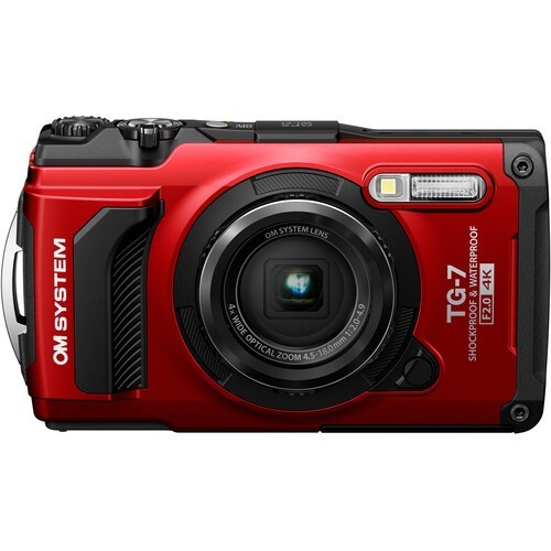 Reconditioned OM SYSTEM Tough TG-7 Waterproof Digital Camera - Red