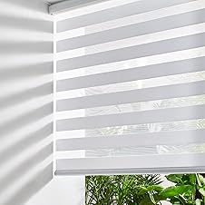 Persilux Cordless Zebra Blinds 30.5"W x 72"H, Dual Layer Fabric