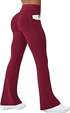 COPYLEAF Women's High Waisted Yoga Pants with Pockets and Flare Leggin
