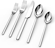 KINGSTONE 20-Piece Silverware Set for 4, Stainless Steel, Dishwasher S