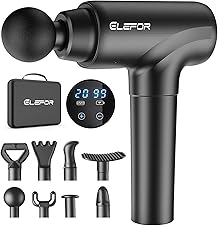 Elefor Deep Tissue Massage Gun with 8 Heads & 20 Speeds