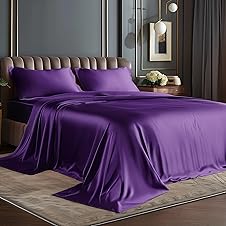 BEDELITE Satin Queen Sheet Set, Luxury Soft Plum, 4 Pieces