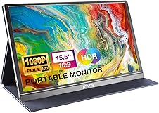 KYY 15.6" Portable 1080P FHD Monitor with Smart Cover & Speakers
