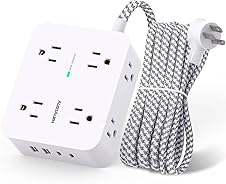 HANYCONY Surge Protector Power Strip - 8 Outlets, 4 USB Ports, 5Ft Cor