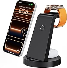 3 in 1 Wireless Charging Station for iPhone, Apple Watch & AirPods