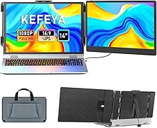 KEFEYA 14" FHD 1080P Laptop Screen Extender, Dual Monitor, USB-C/HDMI