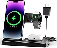 Wireless Charger 3-in-1 Charging Station for iPhone, Apple Watch, AirP
