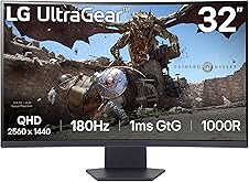 LG Ultragear 32GS60QC-B 32" Curved Gaming Monitor 180Hz 1ms QHD