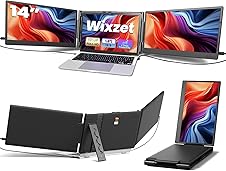 Wixzet 14" FHD Portable Monitor, Plug&Play Triple Screen Extender