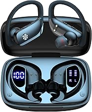 bmani Wireless Earbuds with 80H Playtime, LED Display, Over-Ear Hook