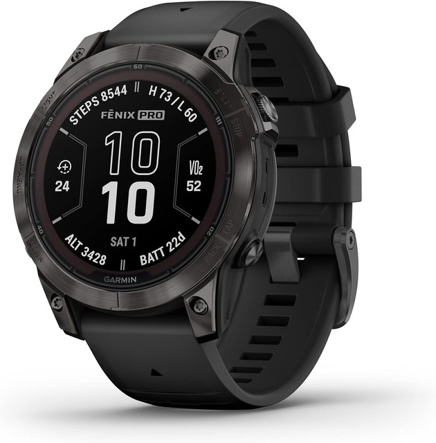 Garmin fenix 7 Pro Sapphire Solar Gray DLC Titanium with Black Band