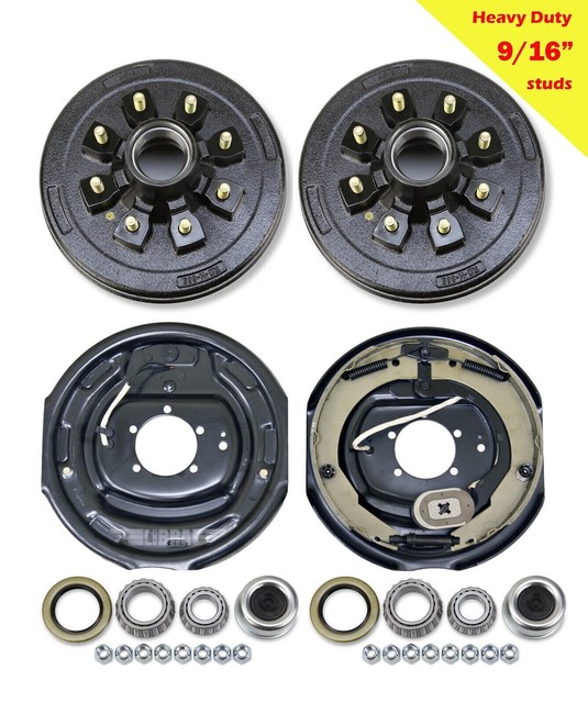 LIBRA HD 8 on 6.5" Trailer Hub Drum Kit 9/16" Studs +12"x2" Brake