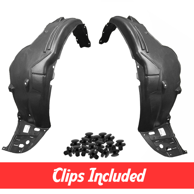 Front Fender Liner Set with Clips for 2013-2015 Honda Accord Sedan