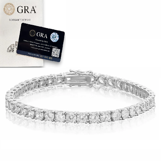 6.20 CTW 3mm Tennis Bracelet Solid 925 Sterling Silver Moissanite 8''