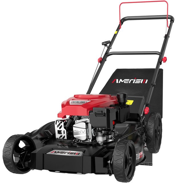 Amerisun 21-inch Gas Push Lawn Mower, 3-In-1, 144cc Engine