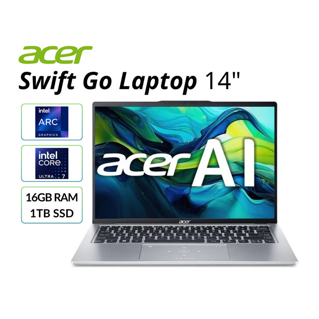 Refurbished Acer Swift Go 14" Laptop Intel Core Ultra 7 155H 16GB RAM 1TB SSD