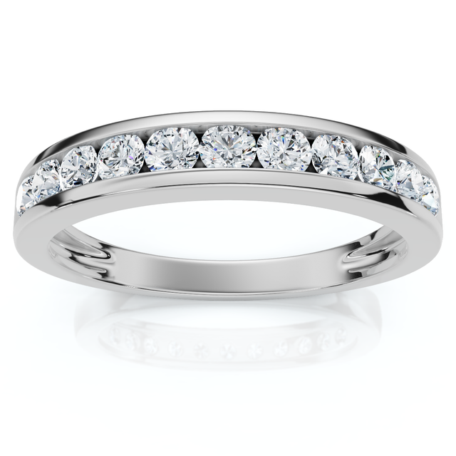 1/2Ct Lab Grown Diamond Wedding Ring Channel Set EF/VS