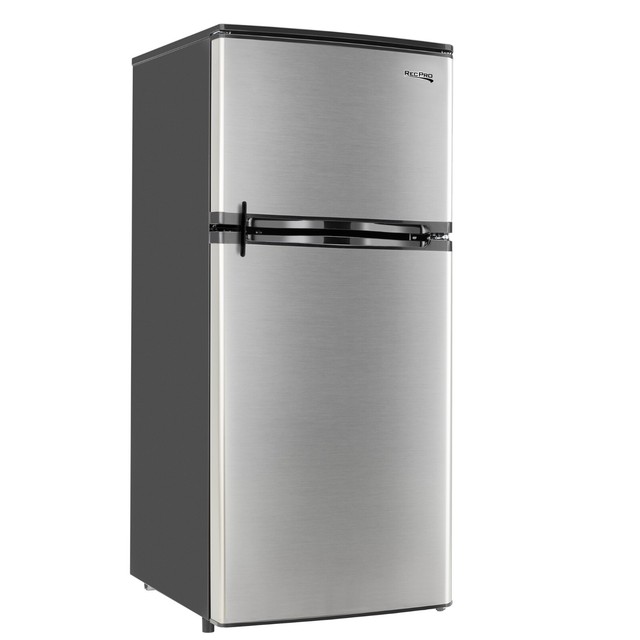 RV Refrigerator Stainless Steel 4.4 Cubic Feet 12V 2 Door Fridge