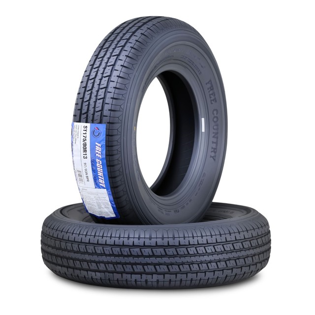 FREE COUNTRY ST175/80R13 Trailer Tires Radial 8 Ply LR M with Scuff Guard
