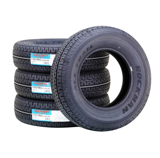 ROCKMAN HD Trailer Tire ST205/75R15 10-Ply Load Range E 2400lb Radial Set of 4