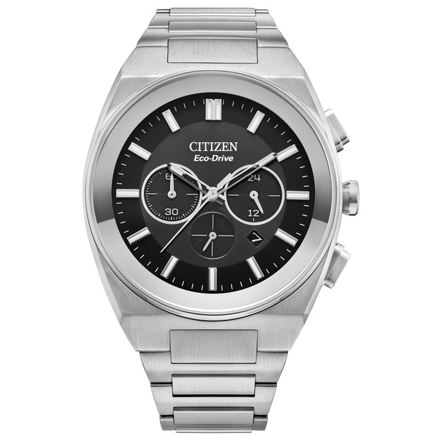Citizen Men's Eco-Drive Chronograph Silver Stainless Steel Watch 43MM CA4580-50E