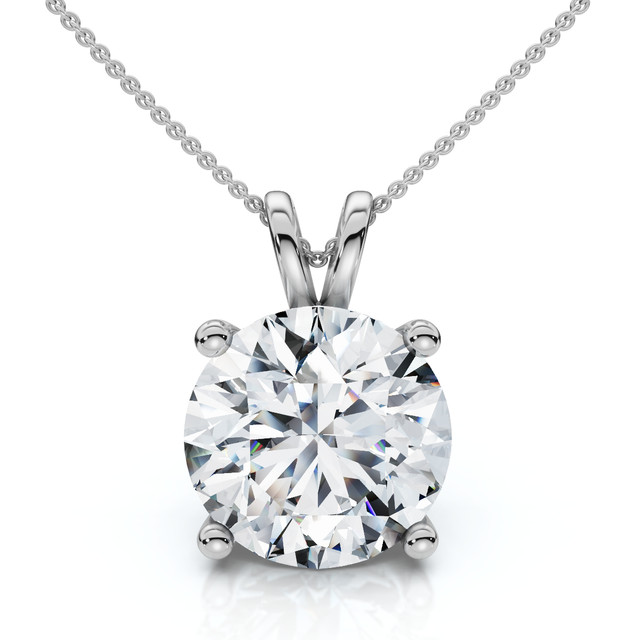 1Ct Solitaire Diamond Pendant 14k Gold Lab Grown Necklace