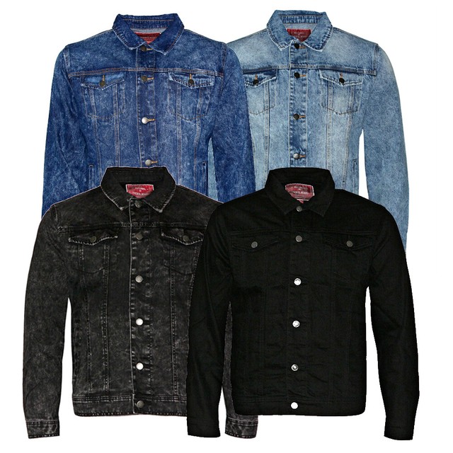 Men's Denim Jacket Slim Fit Premium Cotton Red Label