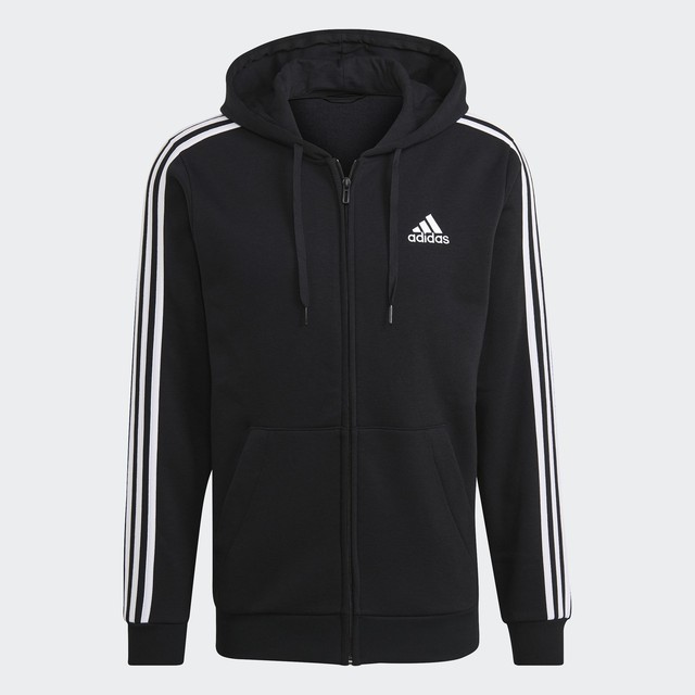 adidas Essentials Fleece 3-Stripes Full-Zip Hoodie