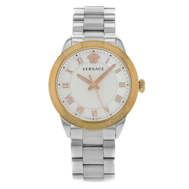 Versace V Sport Medusa Head MOP Dial Steel Quartz Ladies Watch