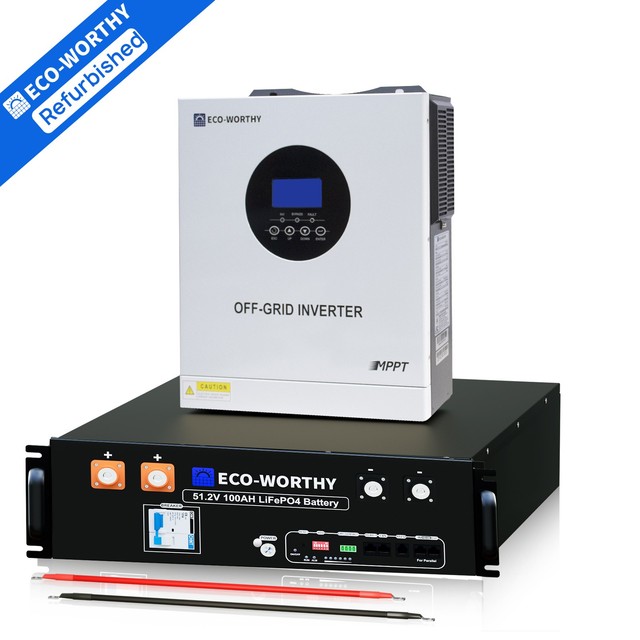 ECO-WORTHY 48V 100Ah LiFePO4 Battery with 5kW Inverter Charger
