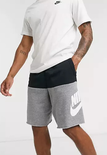 Men's Nike Athletic Gym Alumni Muscle Logo Shorts Joggers Black