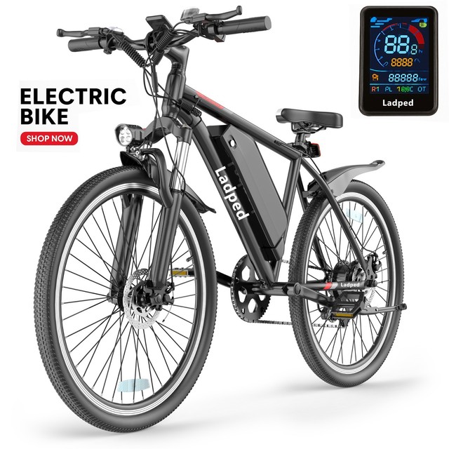 Ladped 26-inch Electric Mountain Bike 22MPH Commuting Electric Bicycle