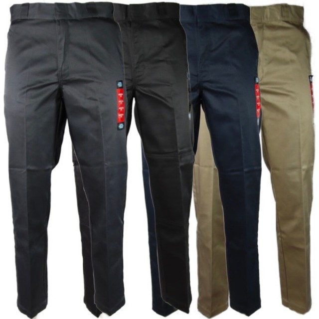 Men's Flat Front Straight Leg Work Trousers