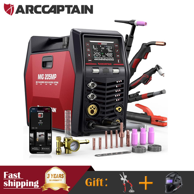 ARCCAPTAIN MIG205MP MIG Welder 9 in 1 iControl APP Control 120/240V