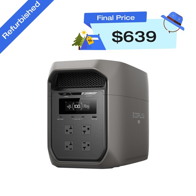 Refurbished EcoFlow DELTA 3 Max 2048Wh 2400W Portable Power Station