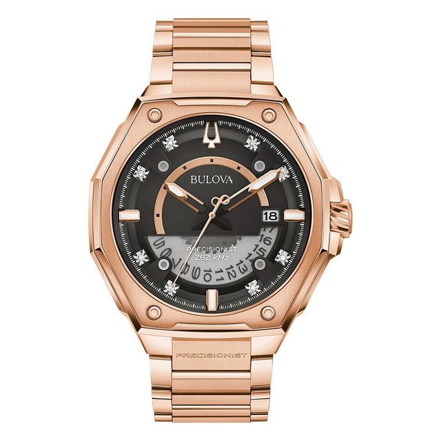 Bulova Men's Series X Calendar Precisionist Quartz Rose Gold Watch 45mm 97D129