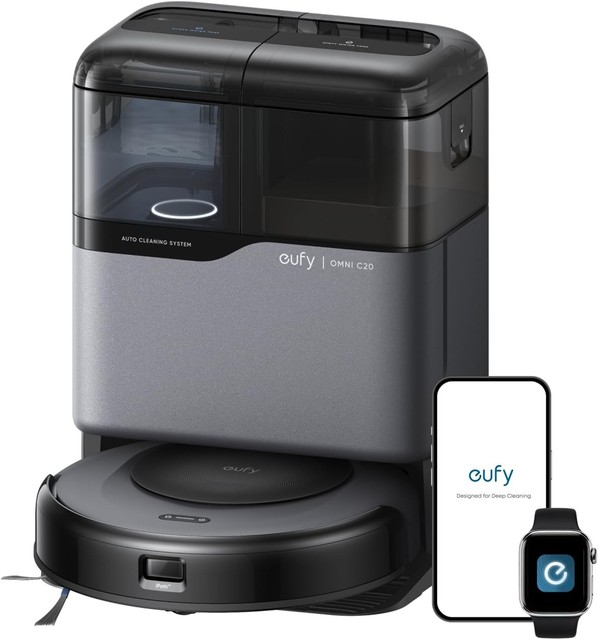 Refurbished eufy C20 Robot Vacuum Mop, Self Emptying, Auto Mop Washing and Drying