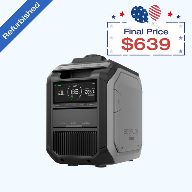 EcoFlow SG3000 Smart Dual Fuel LPG Gas Generator for Emergencies/Outdoor