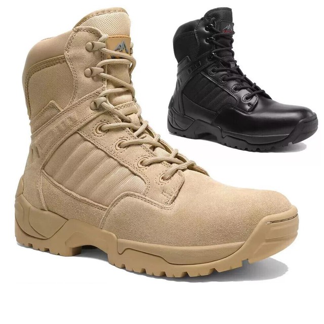 NORTIV8 Men's Military Tactical Work Boots Side Zipper