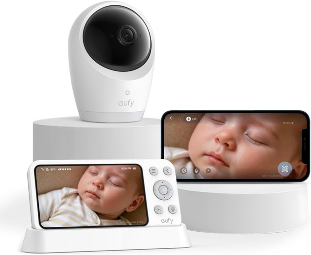 eufy Security Baby Monitor E21 4K UHD Camera 5'' 720p Display 8X Zoom