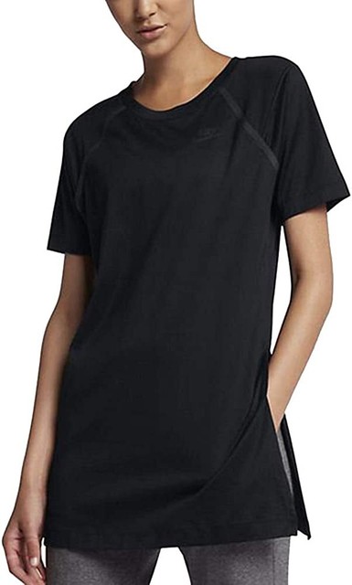 Nike Women's Sportswear Bonded Half-Sleeve Top Black