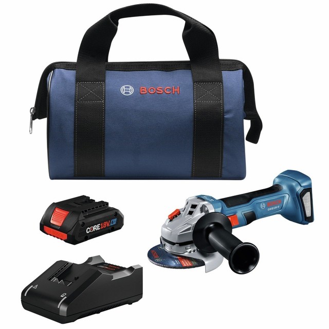 Refurbished Bosch GWS18V8B15RT 18V 4-1/2 in. Angle Grinder KT (4 Ah)