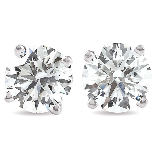 Lab Grown Diamond Screw Back Studs 14k Gold Earrings 1/2 - 2Ct (GH/VS2-SI1)